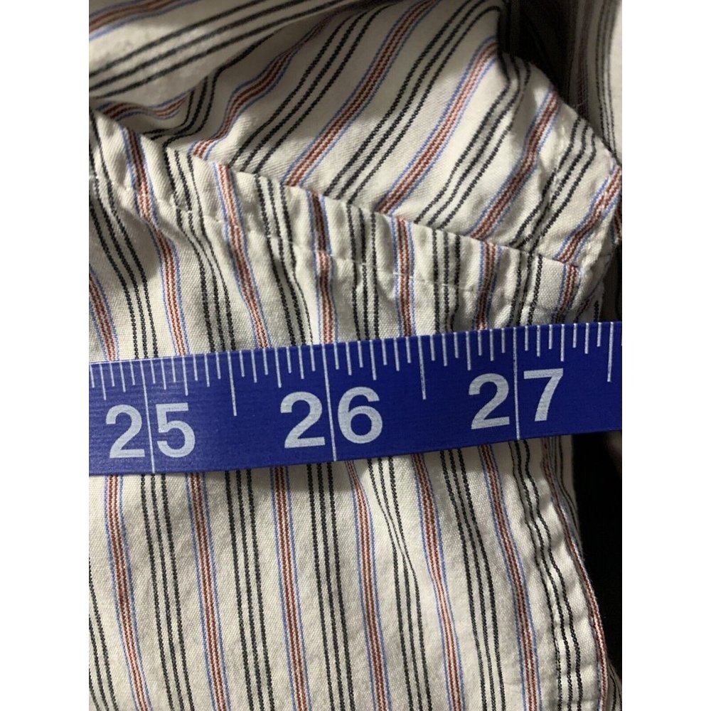 G.H. Bass & Co Mens Black Red White Striped Long Sleeve Button Down Shirt XL - Picture 4 of 5
